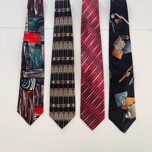 Elegant Men's Tie Collection - Abstract and Striped Designs